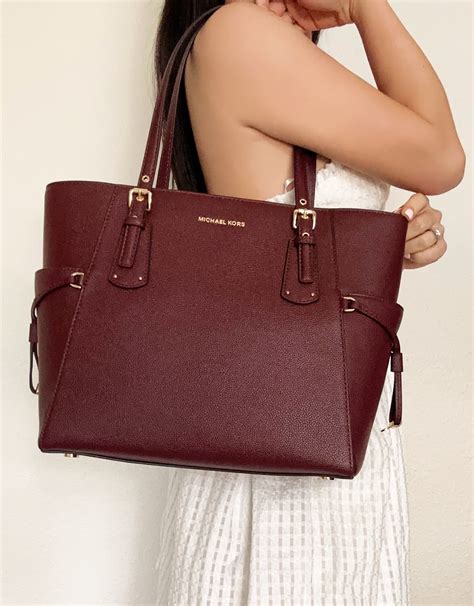 michael kors voyager medium|michael kors voyager tote merlot.